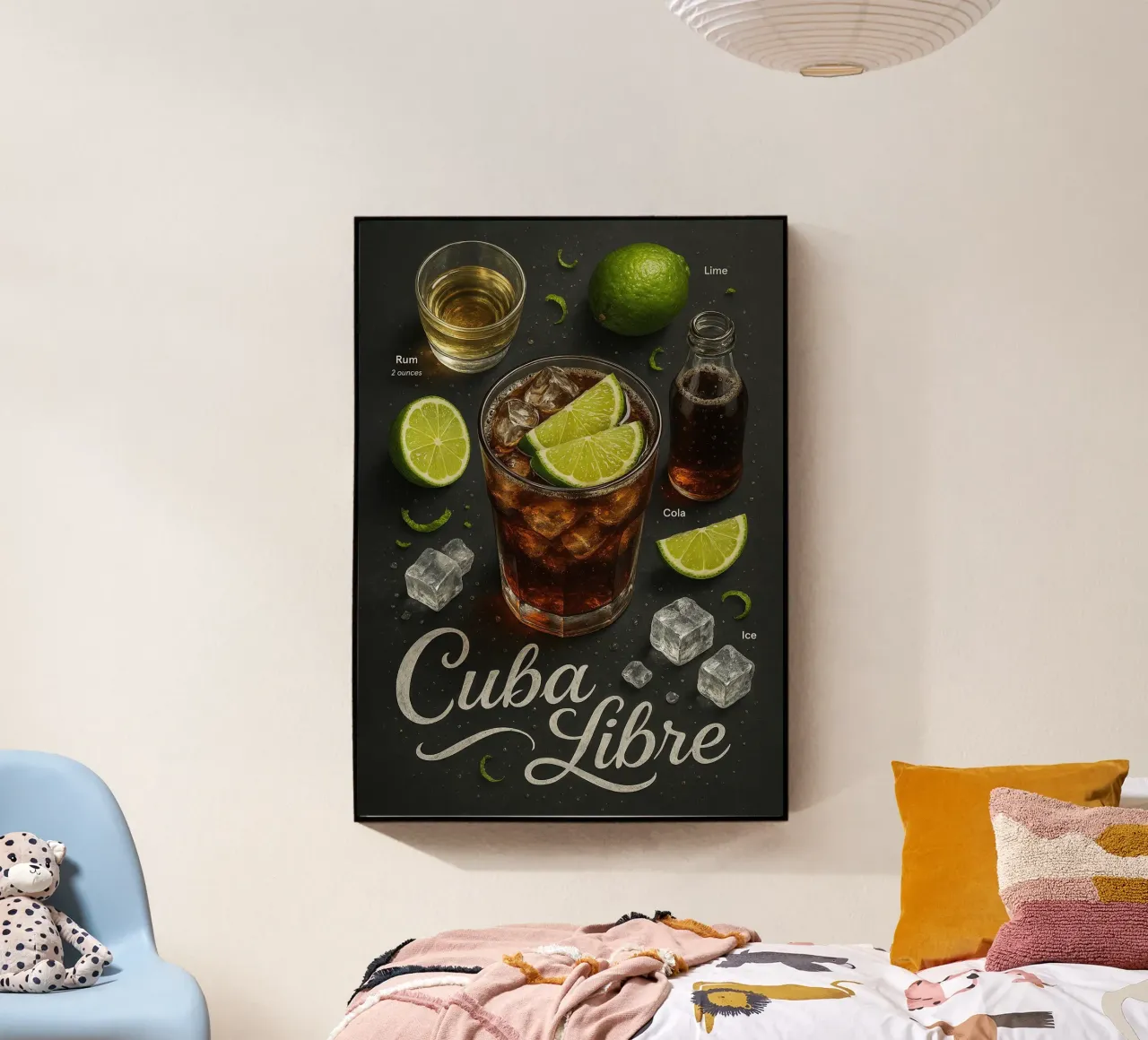 Poster Cuba Libre - Rum, Cola e Lime Classico plexiglass da mesa
