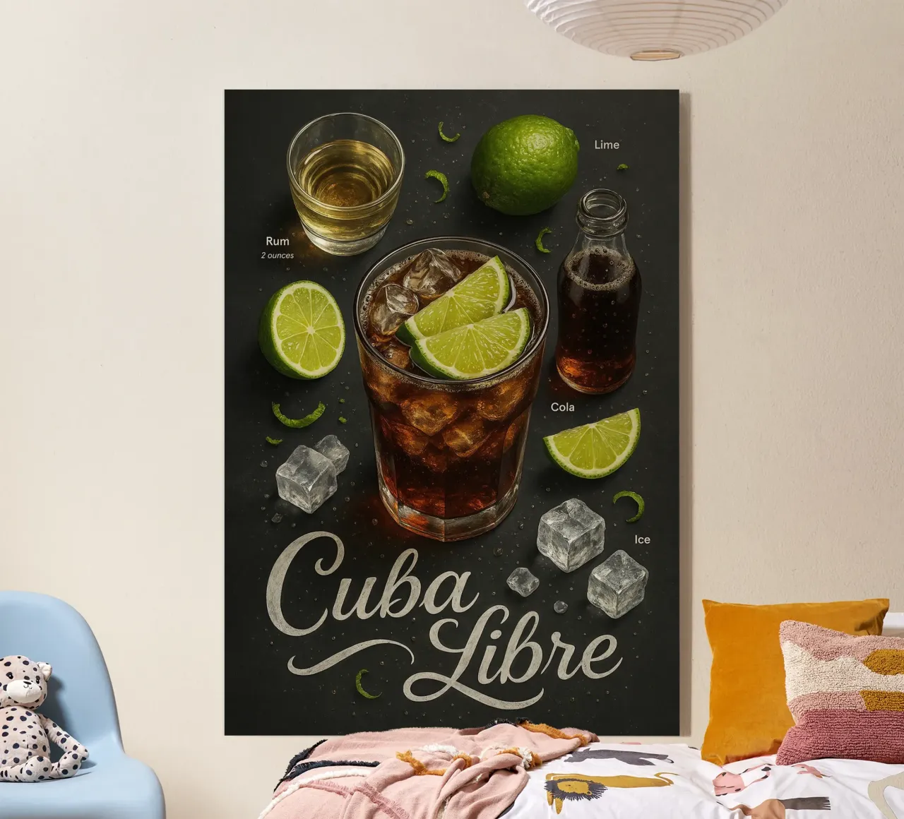Poster Cuba Libre - Rum, Cola e Lime Classico plexiglass da mesa