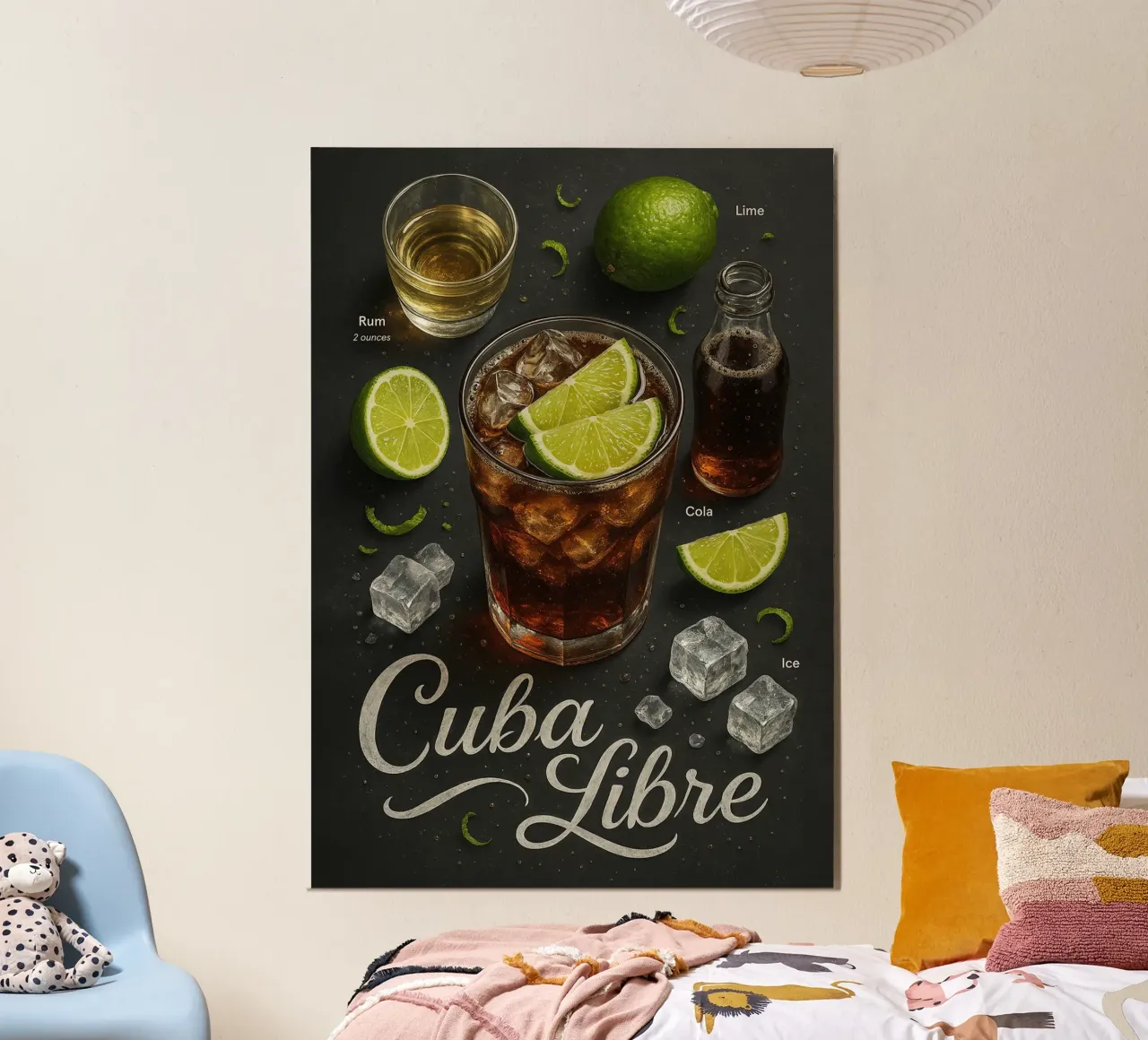 Poster Cuba Libre - Rum, Cola e Lime Classico poster da mesa