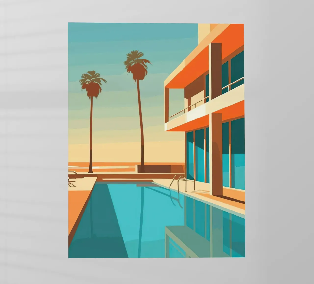Orange House With The Pool pellicola backlit da Leonard Barreiro