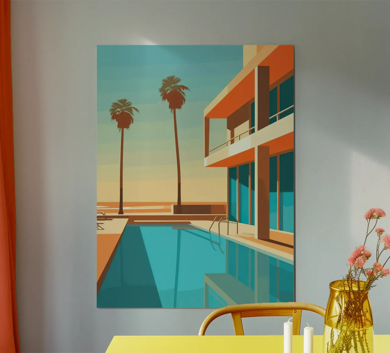 Orange House With The Pool poster da Leonard Barreiro