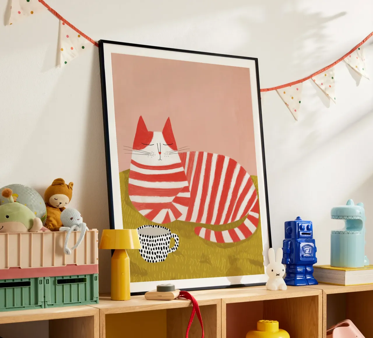 Gatto tigrato rosso a colazione | Poster della cucina con amici gatti poster da Autofocus