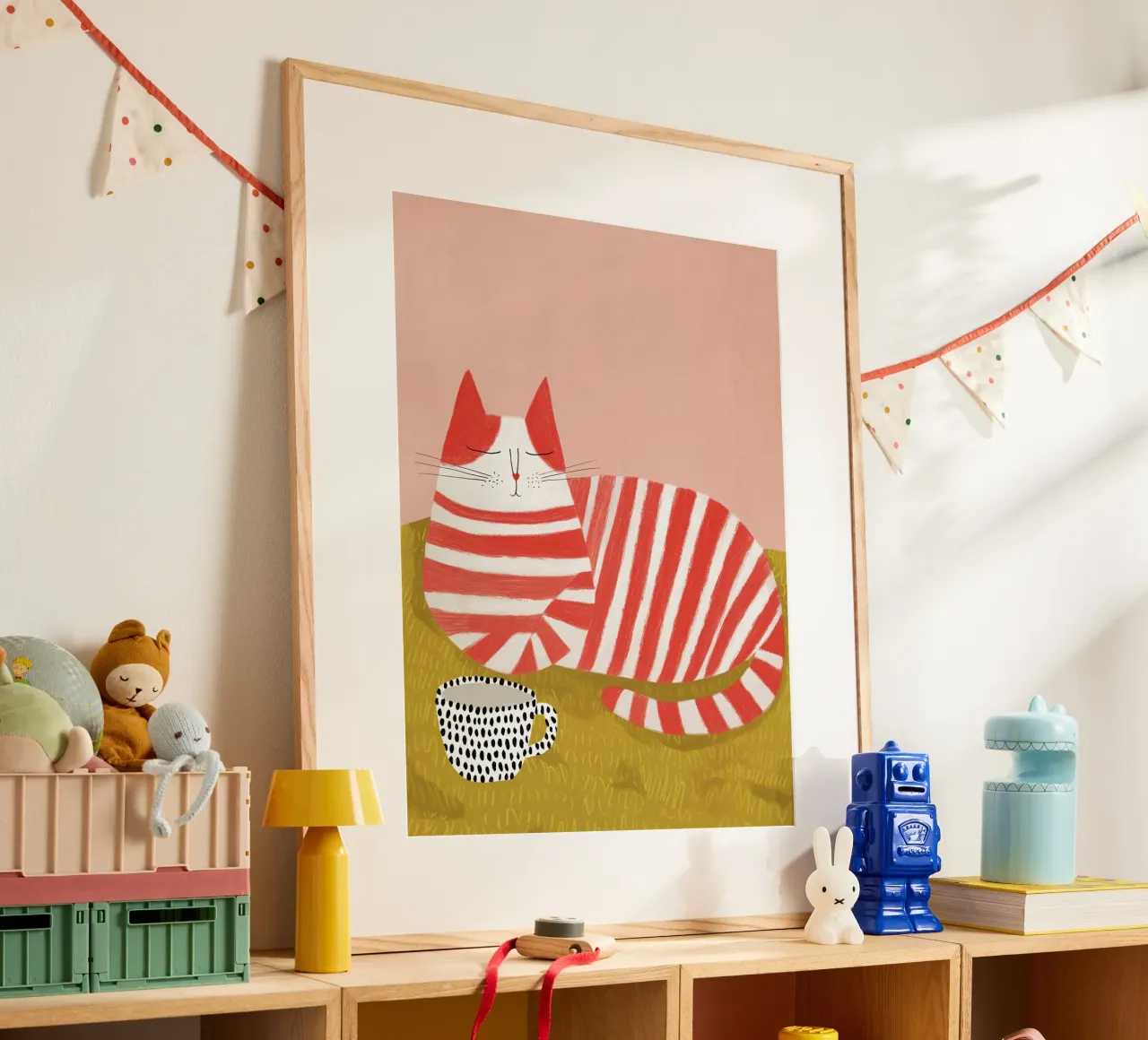 Gatto tigrato rosso a colazione | Poster della cucina con amici gatti poster da Autofocus