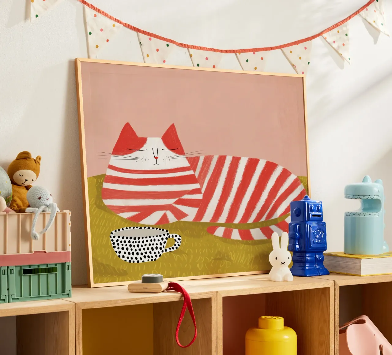 Gatto tigrato rosso a colazione | Poster della cucina con amici gatti poster da Autofocus