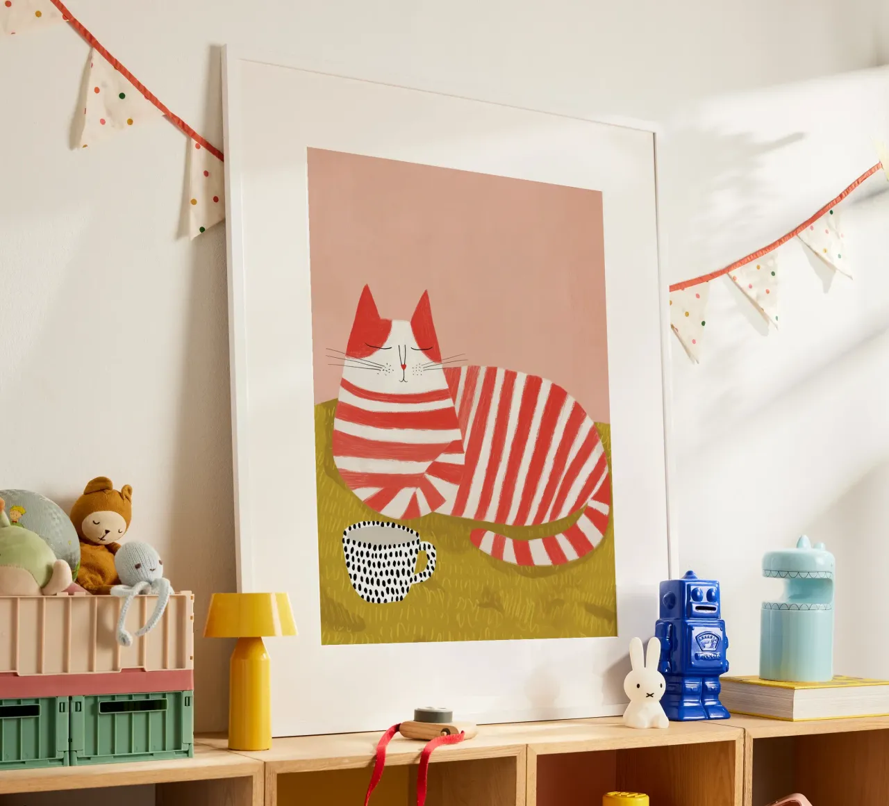 Gatto tigrato rosso a colazione | Poster della cucina con amici gatti poster da Autofocus