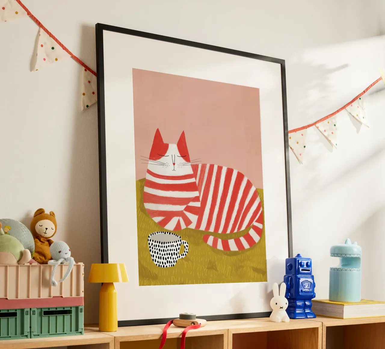 Gatto tigrato rosso a colazione | Poster della cucina con amici gatti poster da Autofocus