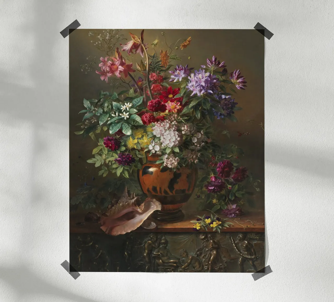 Still Life with Flowers in a Greek Vase poster da vintageshop
