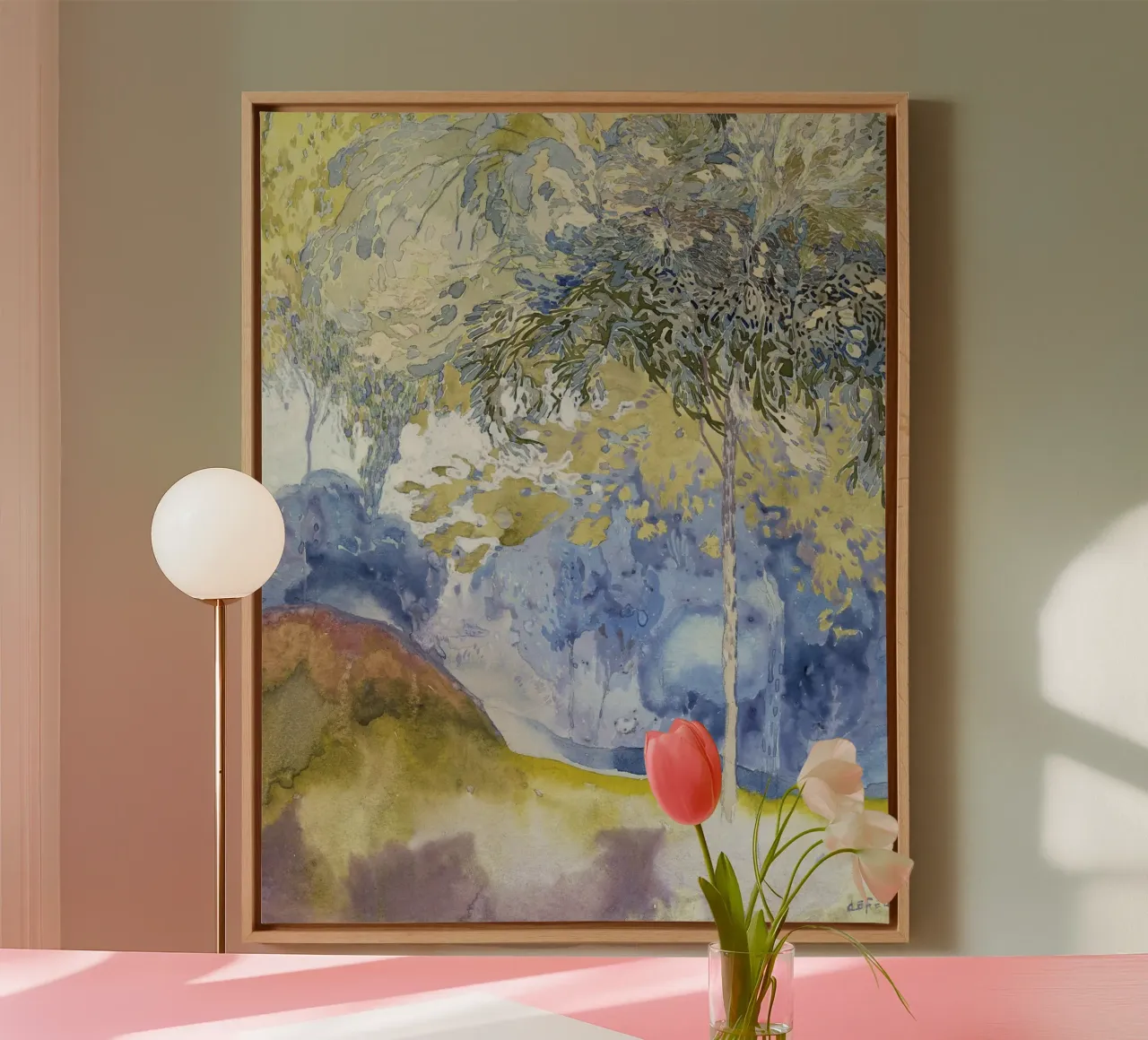 landschap painting tela con Cornice a cassetta da vintageshop