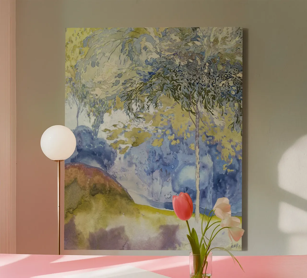 landschap painting tela con Cornice a cassetta da vintageshop