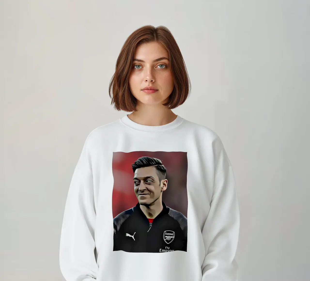 Mesut Özil - Giocatore di calcio dell'Arsenal in giacca nera felpa da dark eagle