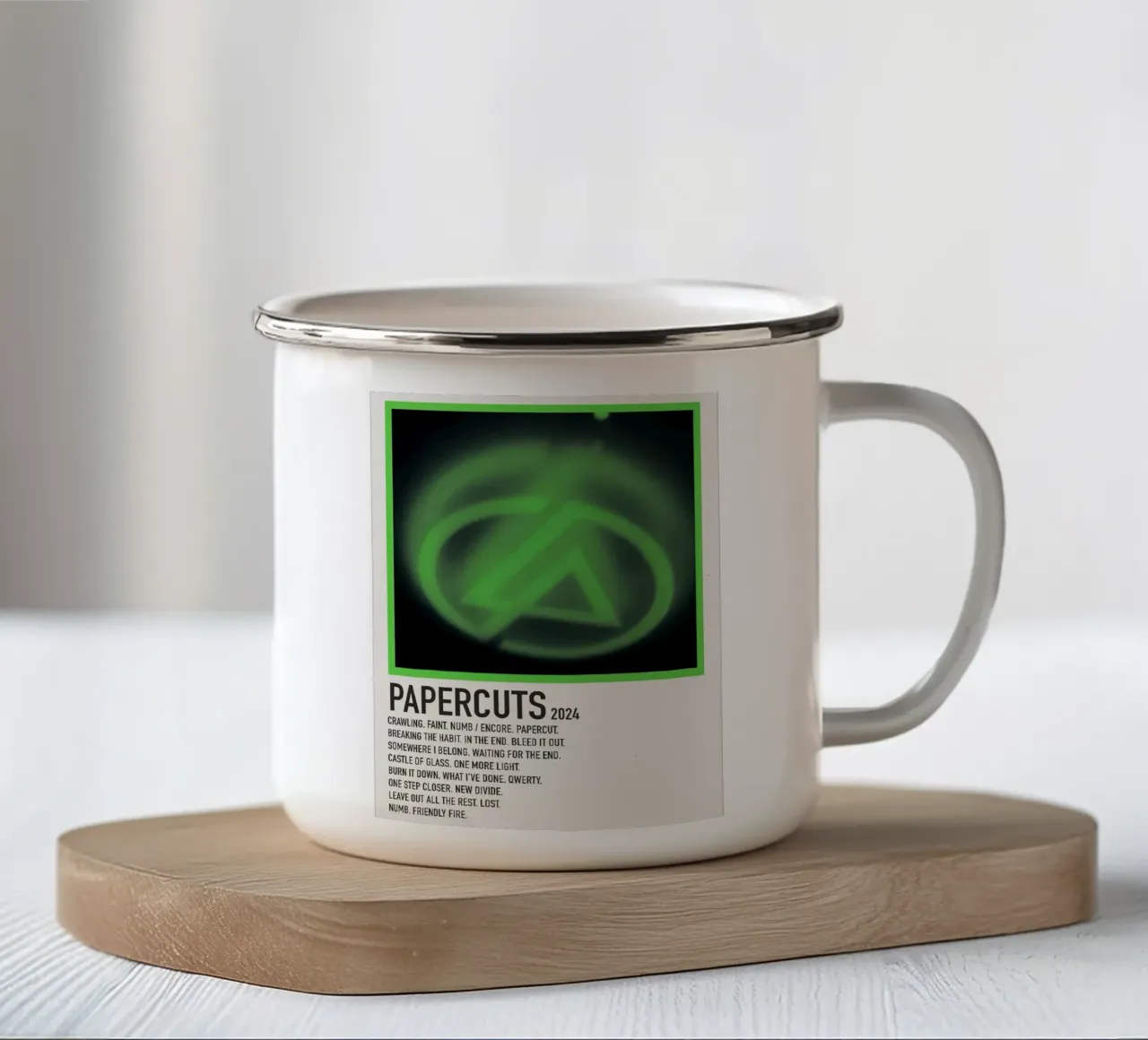 Linkin Park Papercuts tazza in smalto da Roronoa7