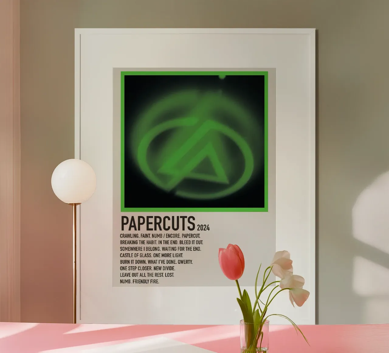 Linkin Park Papercuts poster con telaio in alluminio da Roronoa7