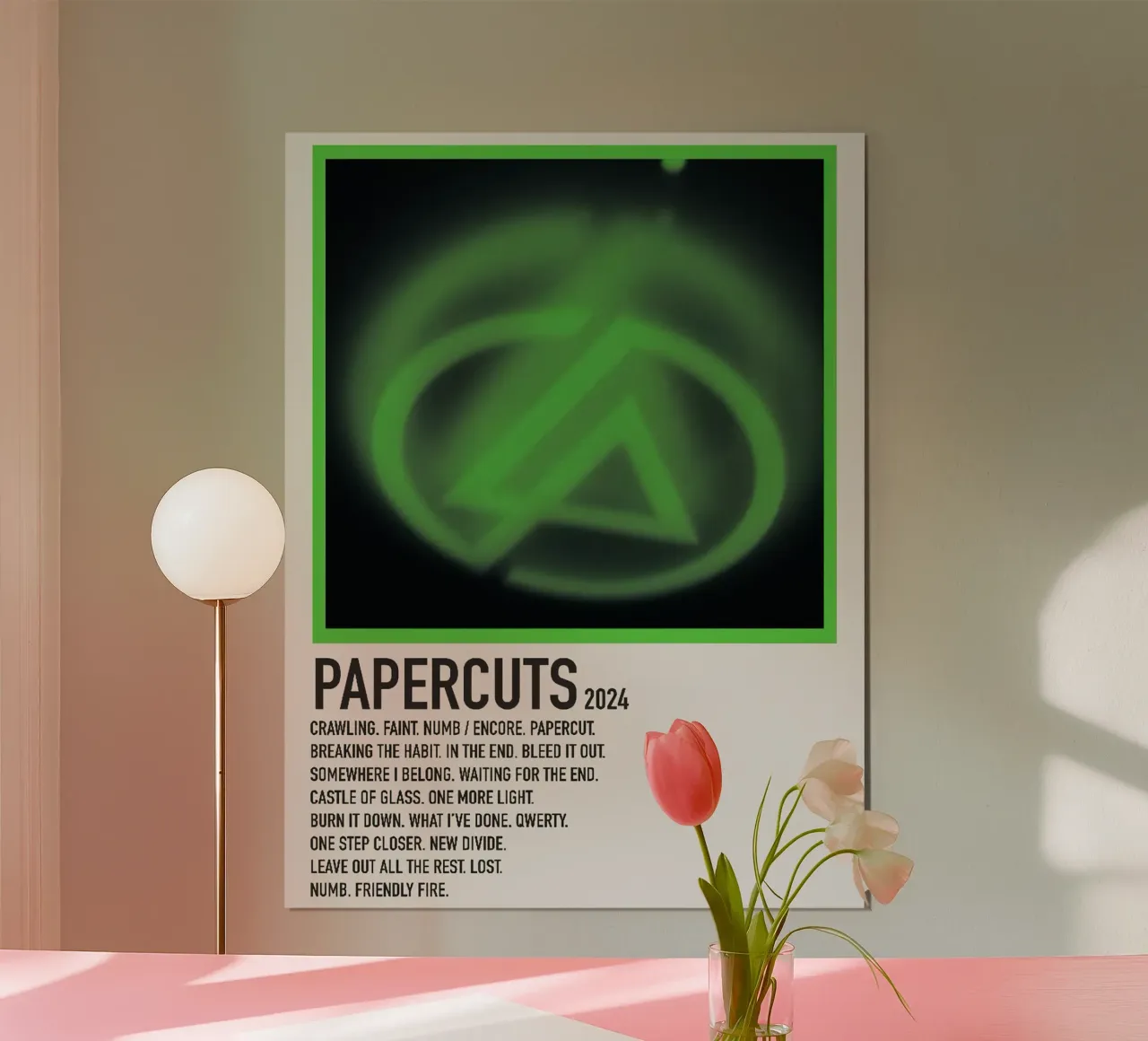 Linkin Park Papercuts poster con telaio in alluminio da Roronoa7