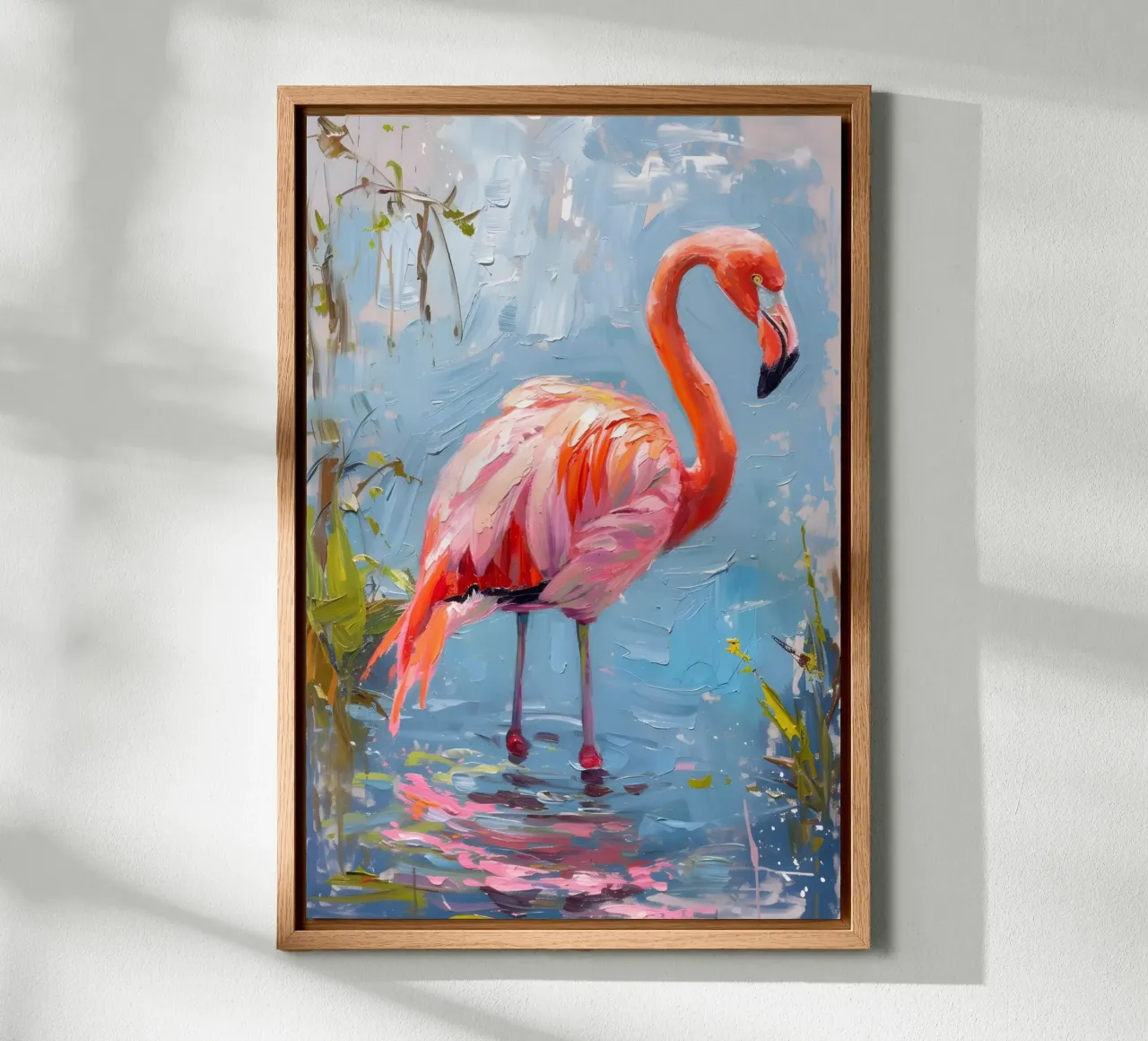 Fenicottero in acqua alluminio dibond da Yaso Design & Art