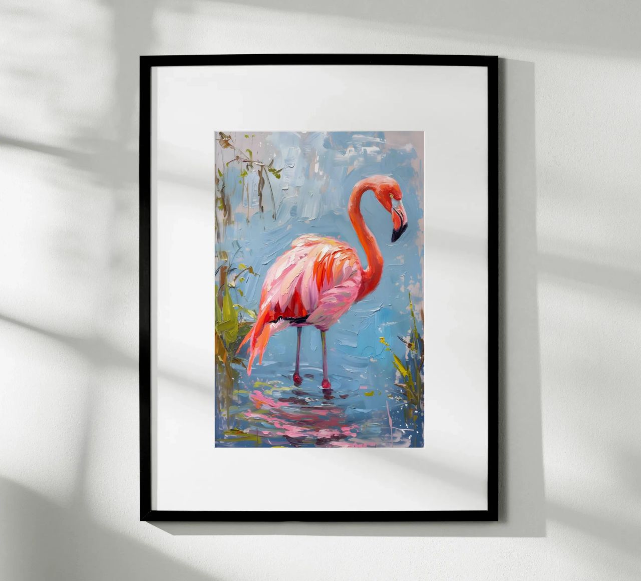 Flamingo im Wasser Poster von Yaso Design & Art