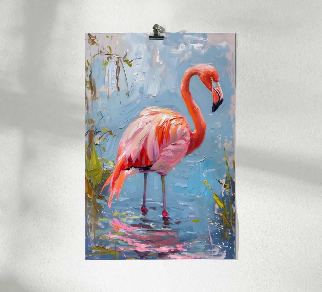 Flamingo im Wasser Poster von Yaso Design & Art