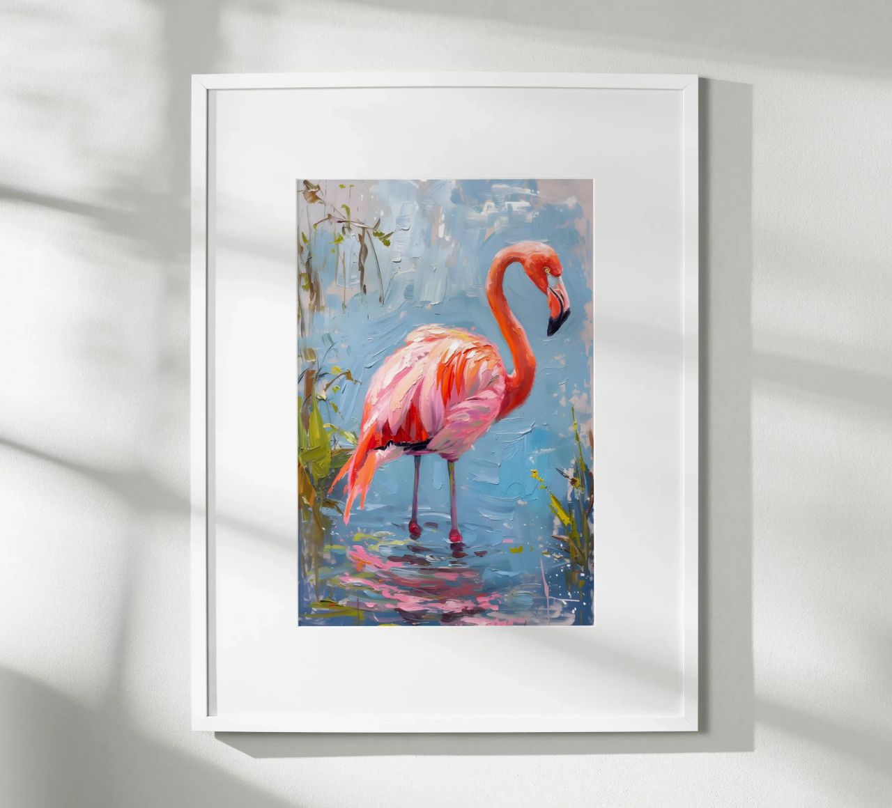 Flamingo im Wasser Poster von Yaso Design & Art