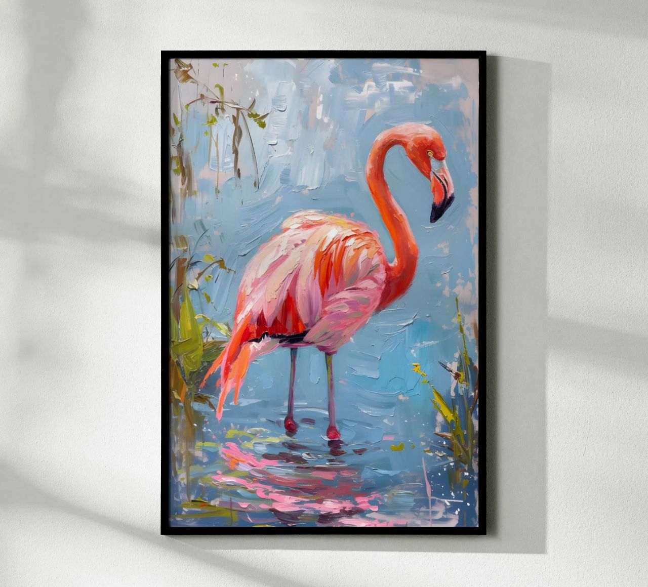Flamingo im Wasser Poster von Yaso Design & Art