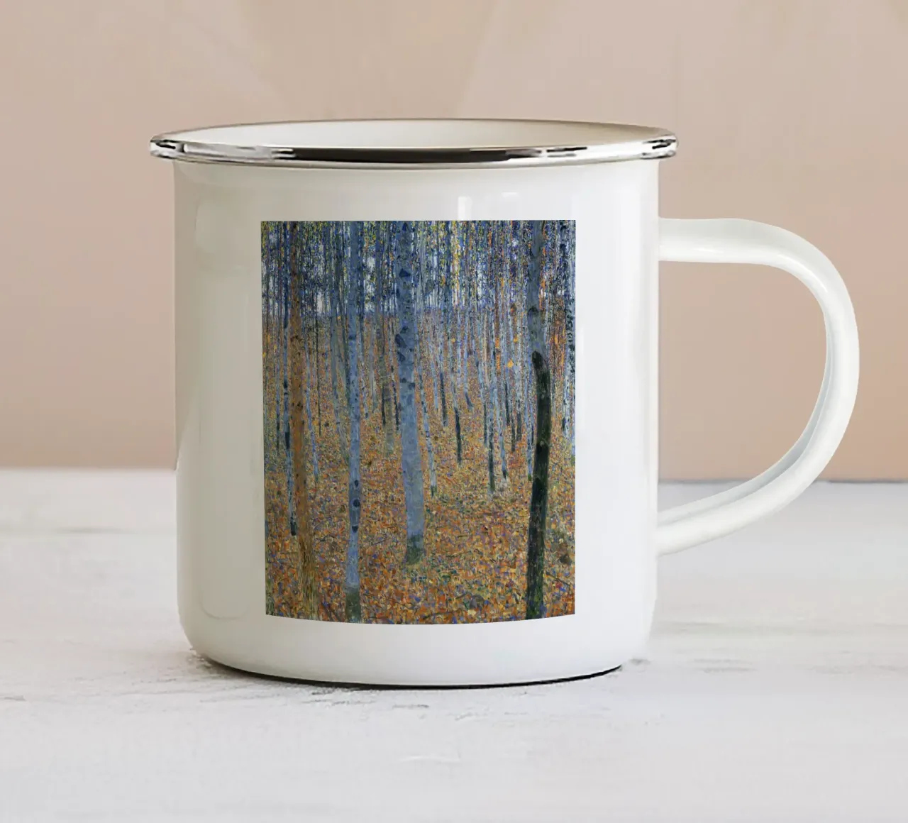 Gustav Klimt - Faggeto I (1902) tazza in smalto da Jolie Prints