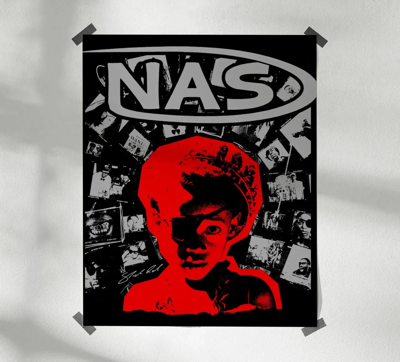 silhouette Nasty Nas poster da igoshdesigns