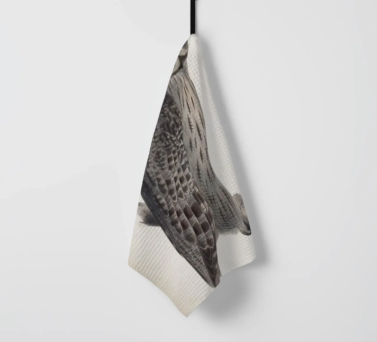 Vintage Lear 2 Cinereous Owl tea towel by Vintage Print Collection