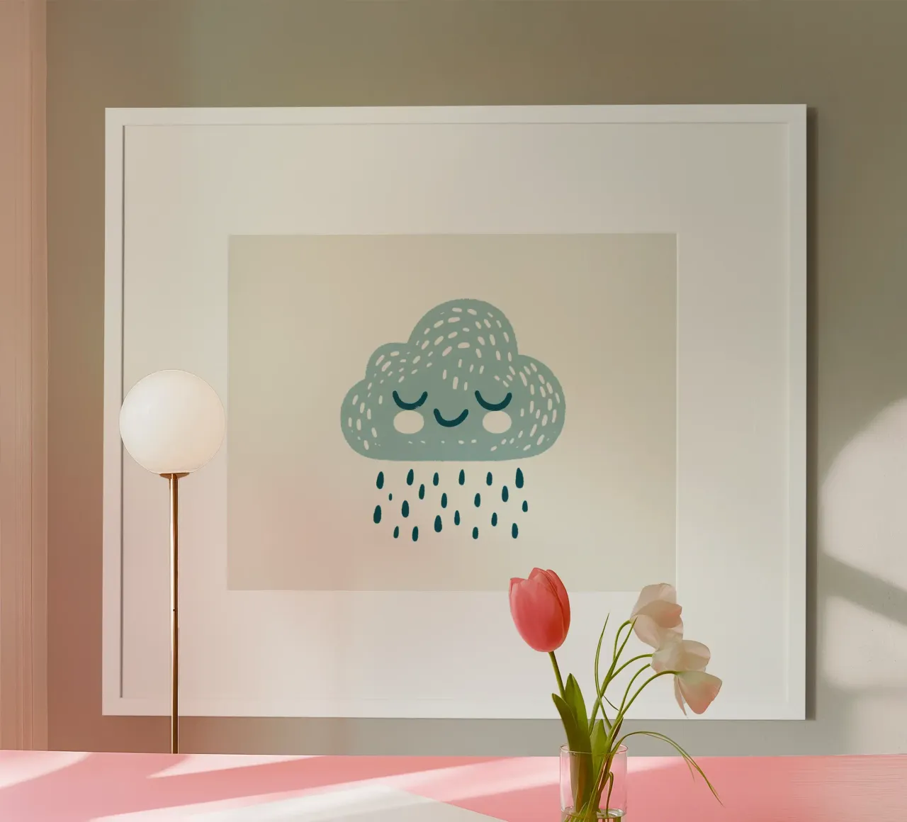 Simpatica nuvola di pioggia, poster per bambini, arte della cameretta, decorazione della stanza dei giochi poster da Little Lola