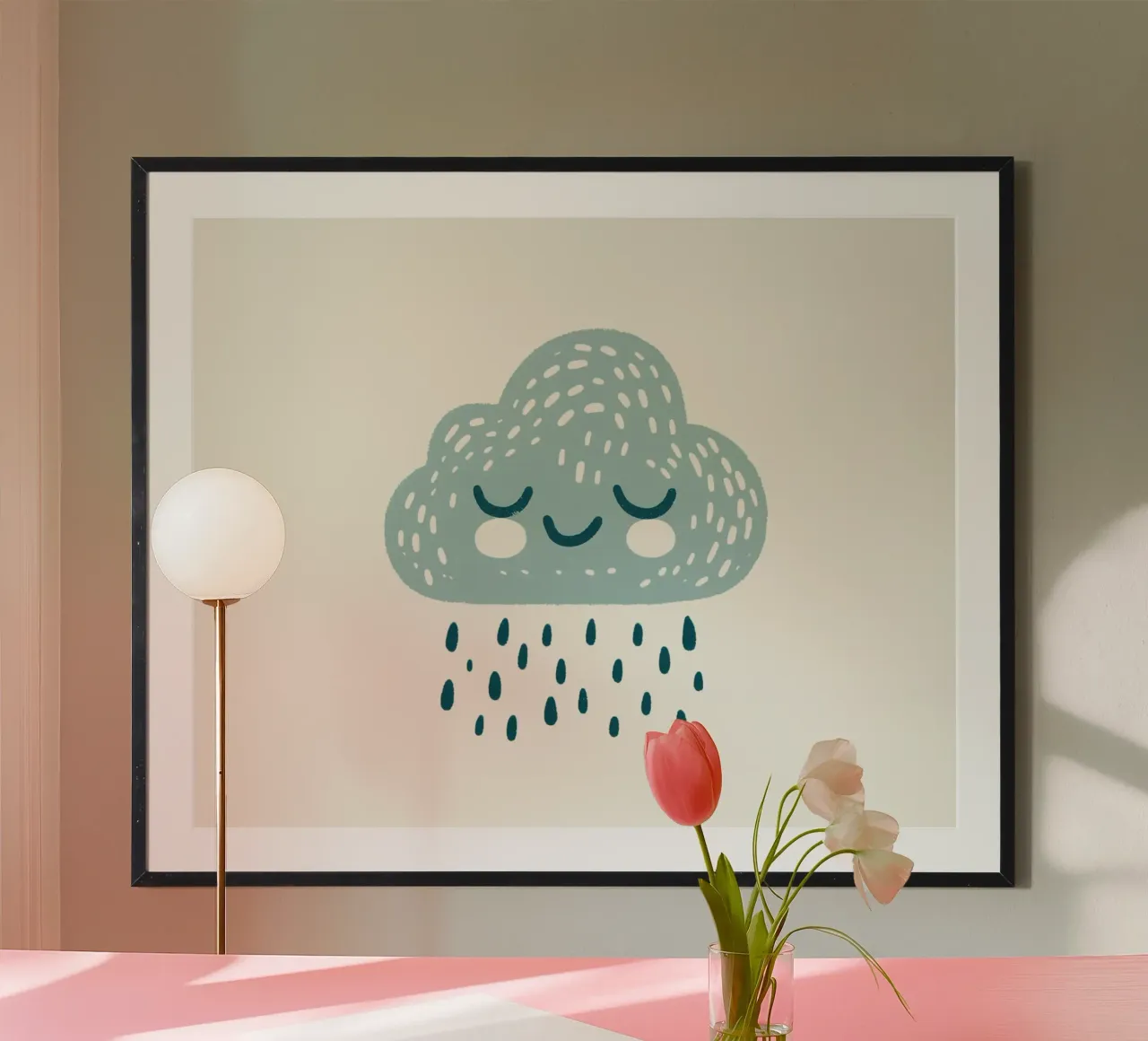 Simpatica nuvola di pioggia, poster per bambini, arte della cameretta, decorazione della stanza dei giochi poster da Little Lola