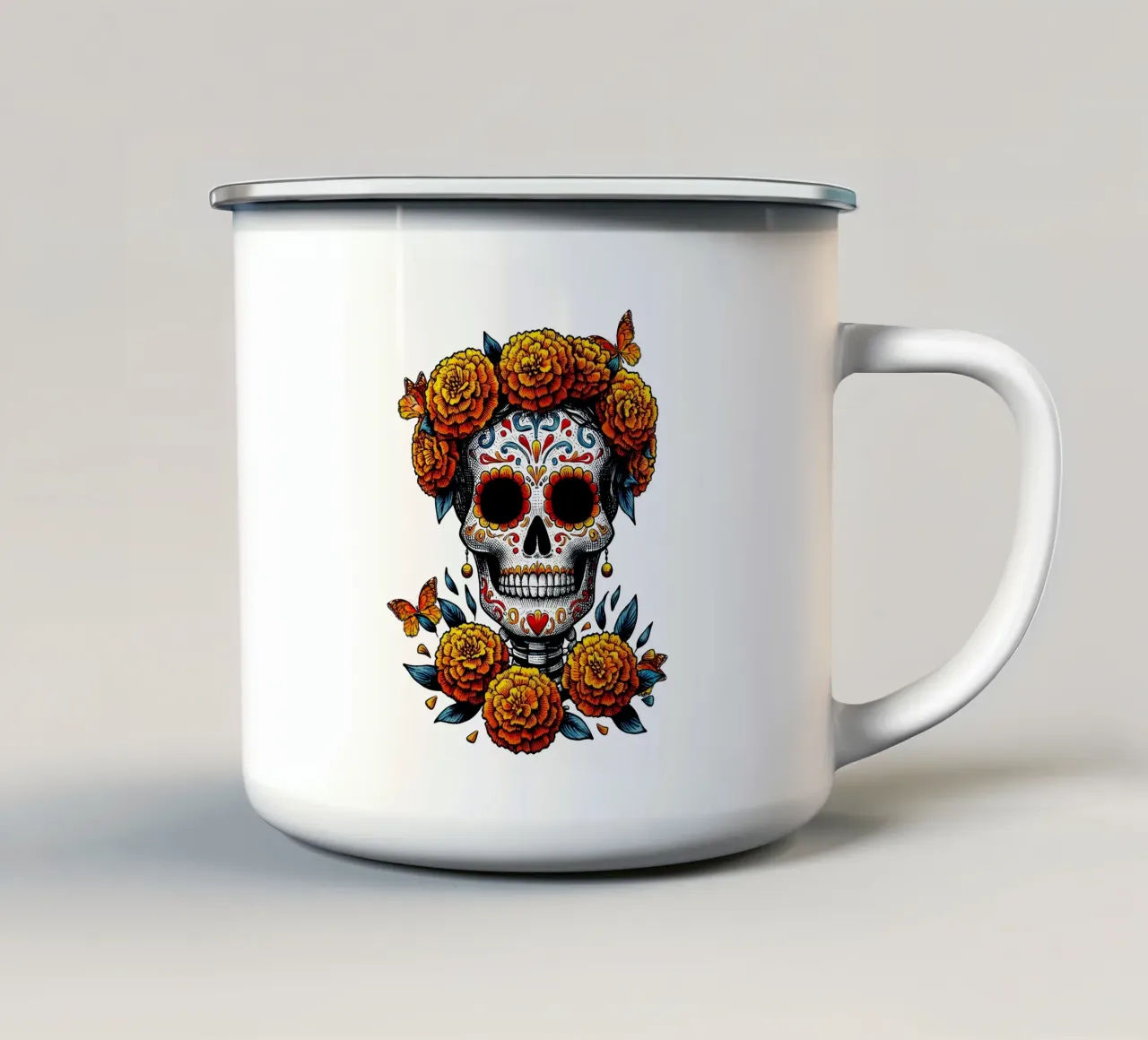 Dia de Muertos con farfalle tazza in smalto da ArtDesign by KBK