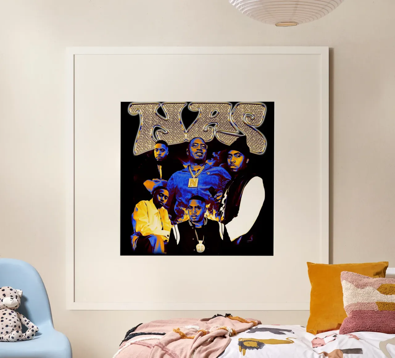 Nasty Nas Hip Hop RAp poster con telaio in plastica da igoshdesigns