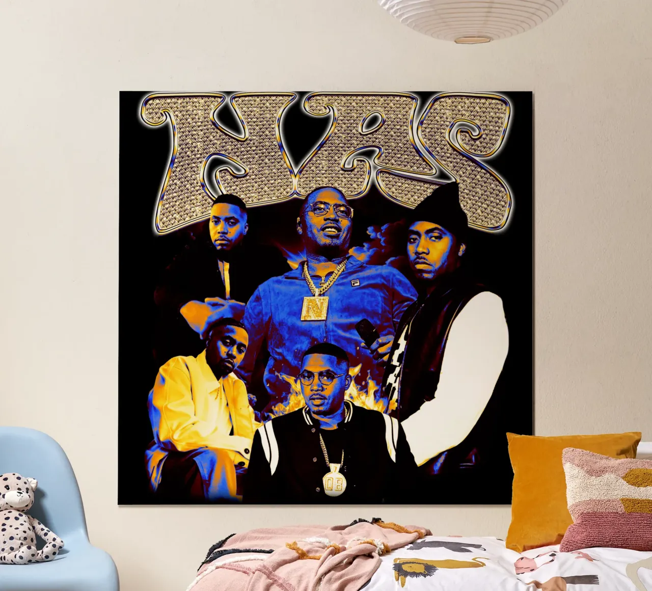 Nasty Nas Hip Hop RAp poster con telaio in plastica da igoshdesigns