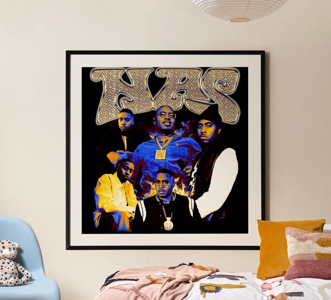 Nasty Nas Hip Hop RAp poster con telaio in plastica da igoshdesigns