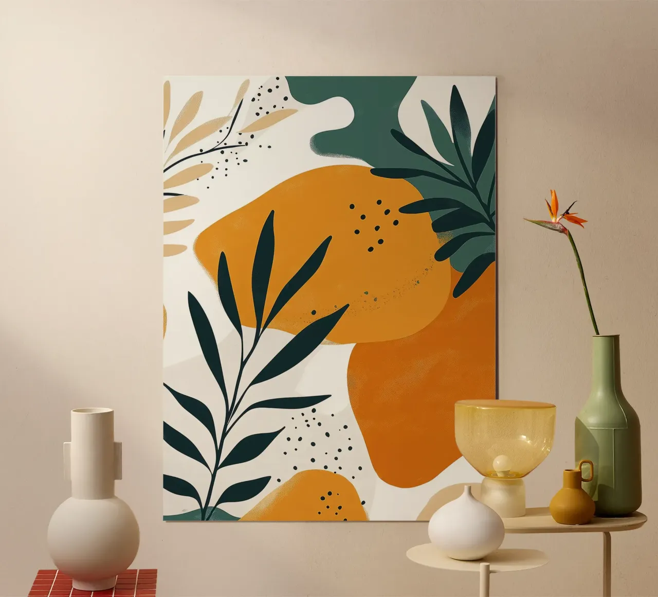 Abstracte bloemenprint poster van Leon B Feierabend