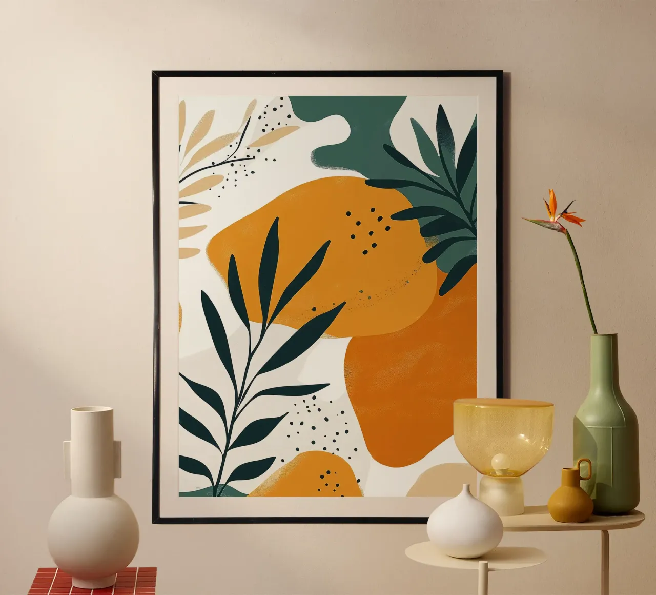Abstracte bloemenprint poster van Leon B Feierabend