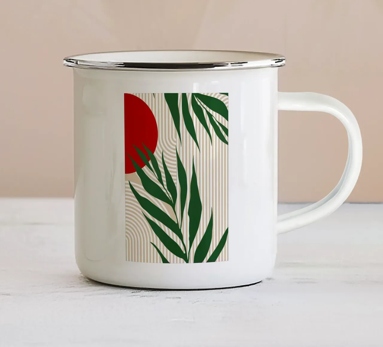 Floreale minimalista tazza in smalto da Leon B Feierabend