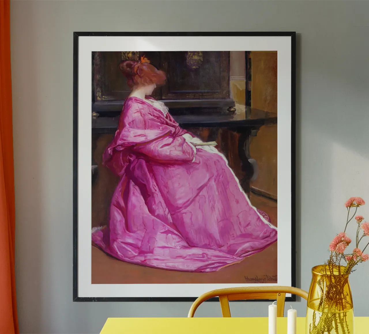 Henri Gervex – Le Domino Rose (1885) poster con telaio in plastica da Classic Art Prints