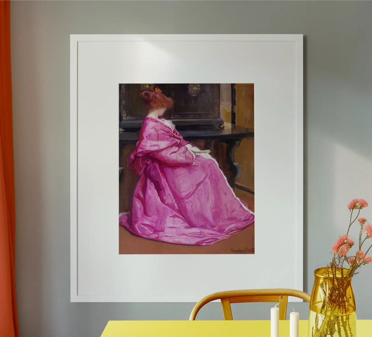 Henri Gervex – Le Domino Rose (1885) poster con telaio in plastica da Classic Art Prints