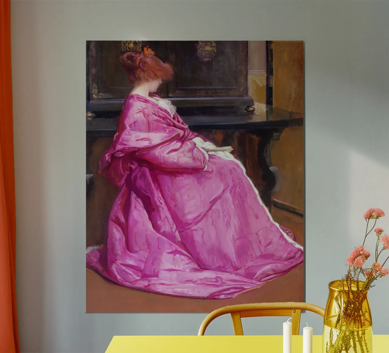 Henri Gervex – Le Domino Rose (1885) poster con telaio in plastica da Classic Art Prints