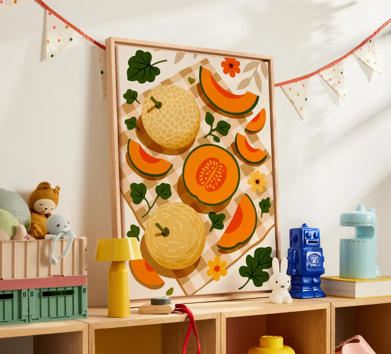Cantaloupe - Een gestileerd tafereel canvas met Baklijst van Eldon S Kiser