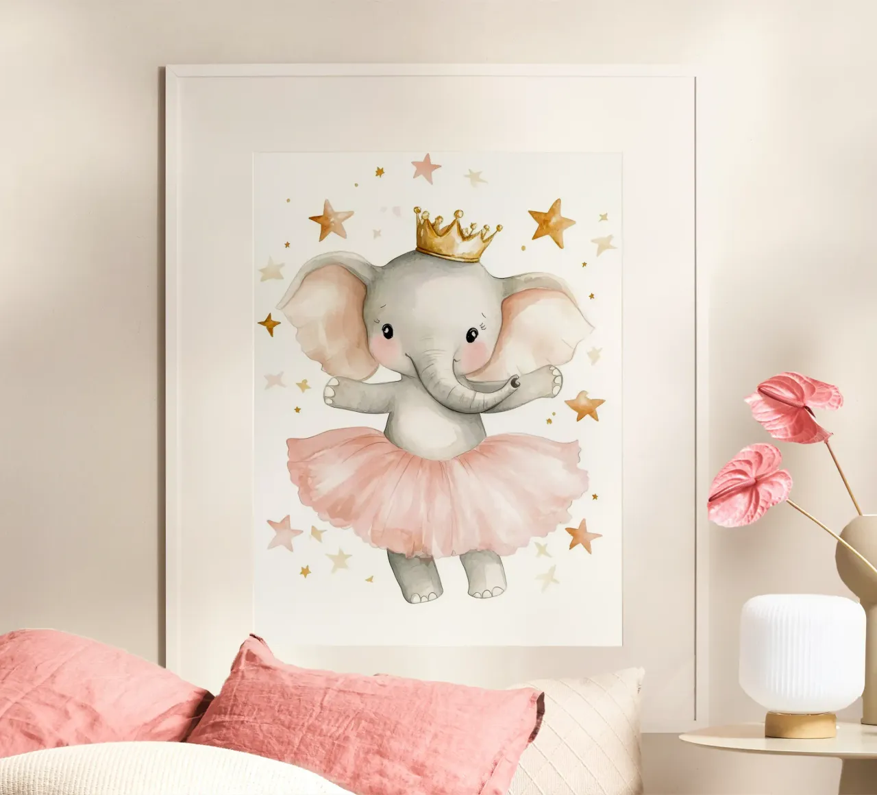 Elefante ballerina con corona poster da Eldon S Kiser