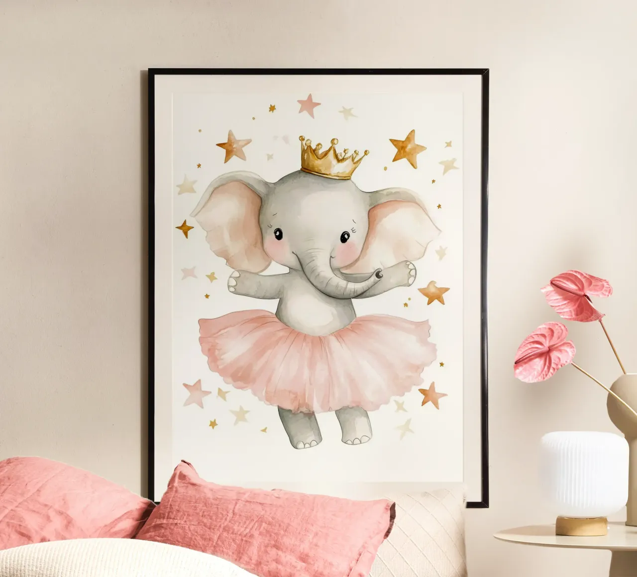 Elefante ballerina con corona poster da Eldon S Kiser