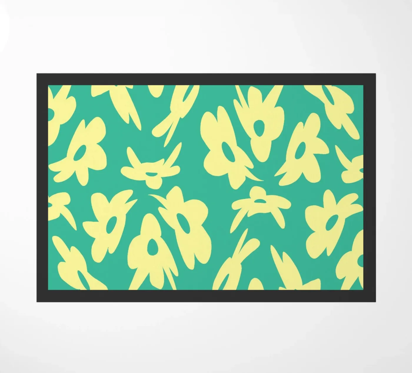 Bizarre Blumenmuster Fußmatte von Little Dean