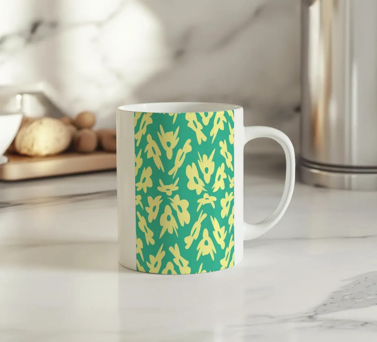 Flower Pattern Bizarre ceramic mug by Little Dean