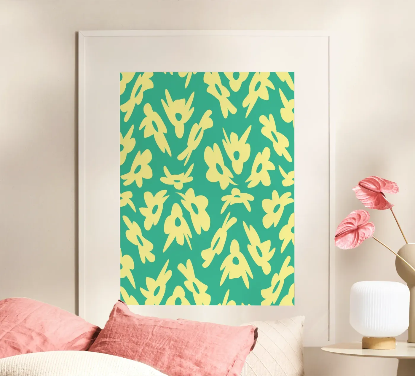 Flower Pattern Bizarre poster van Little Dean
