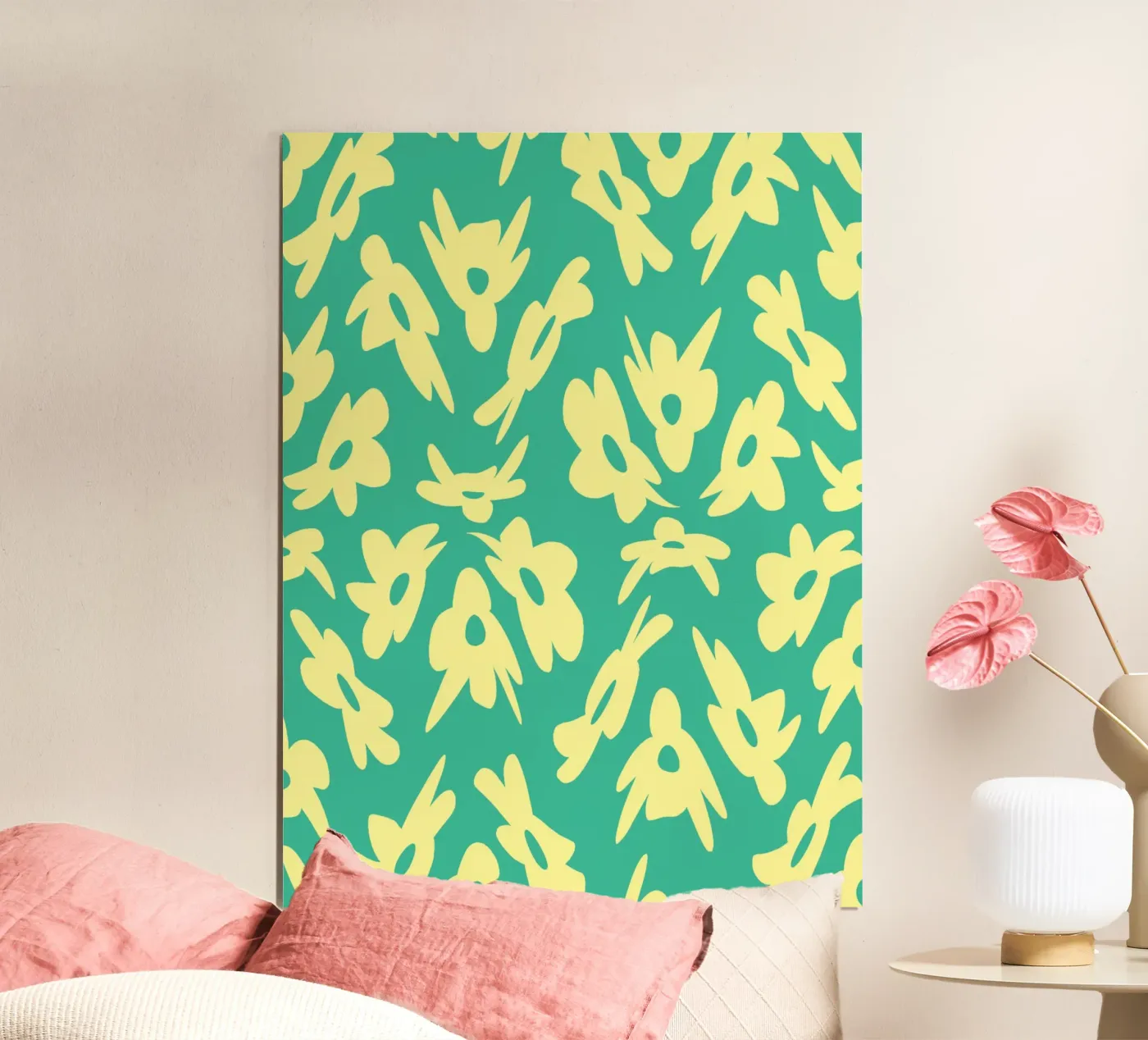 Flower Pattern Bizarre poster van Little Dean