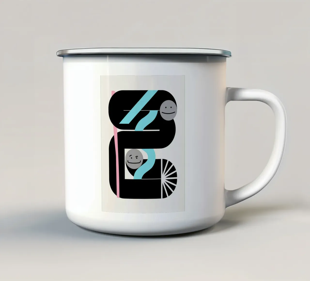 Costruzione geometrica 05 tazza in smalto da Little Dean