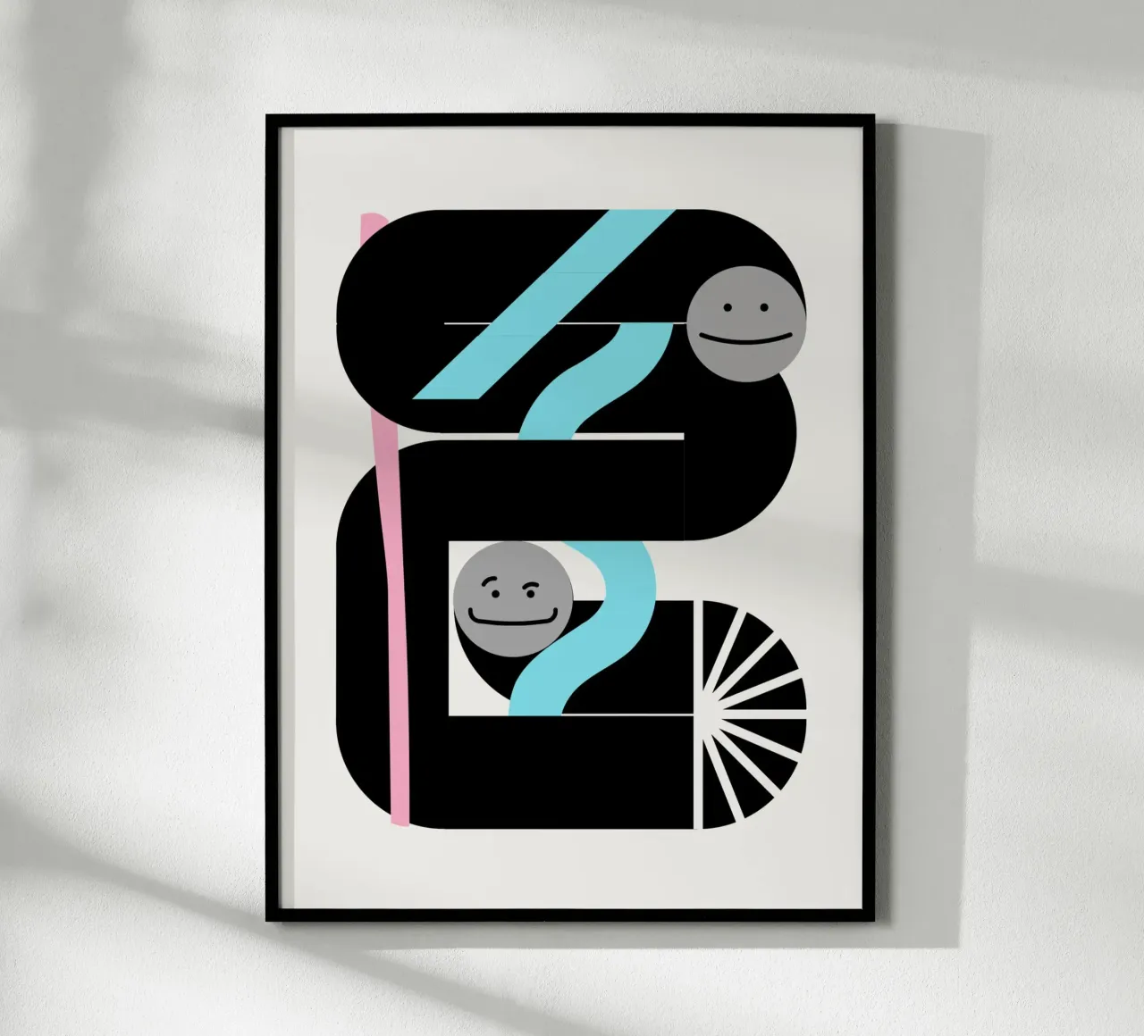 Costruzione geometrica 05 poster con telaio in alluminio da Little Dean