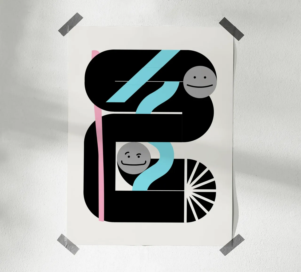 Costruzione geometrica 05 poster con telaio in alluminio da Little Dean
