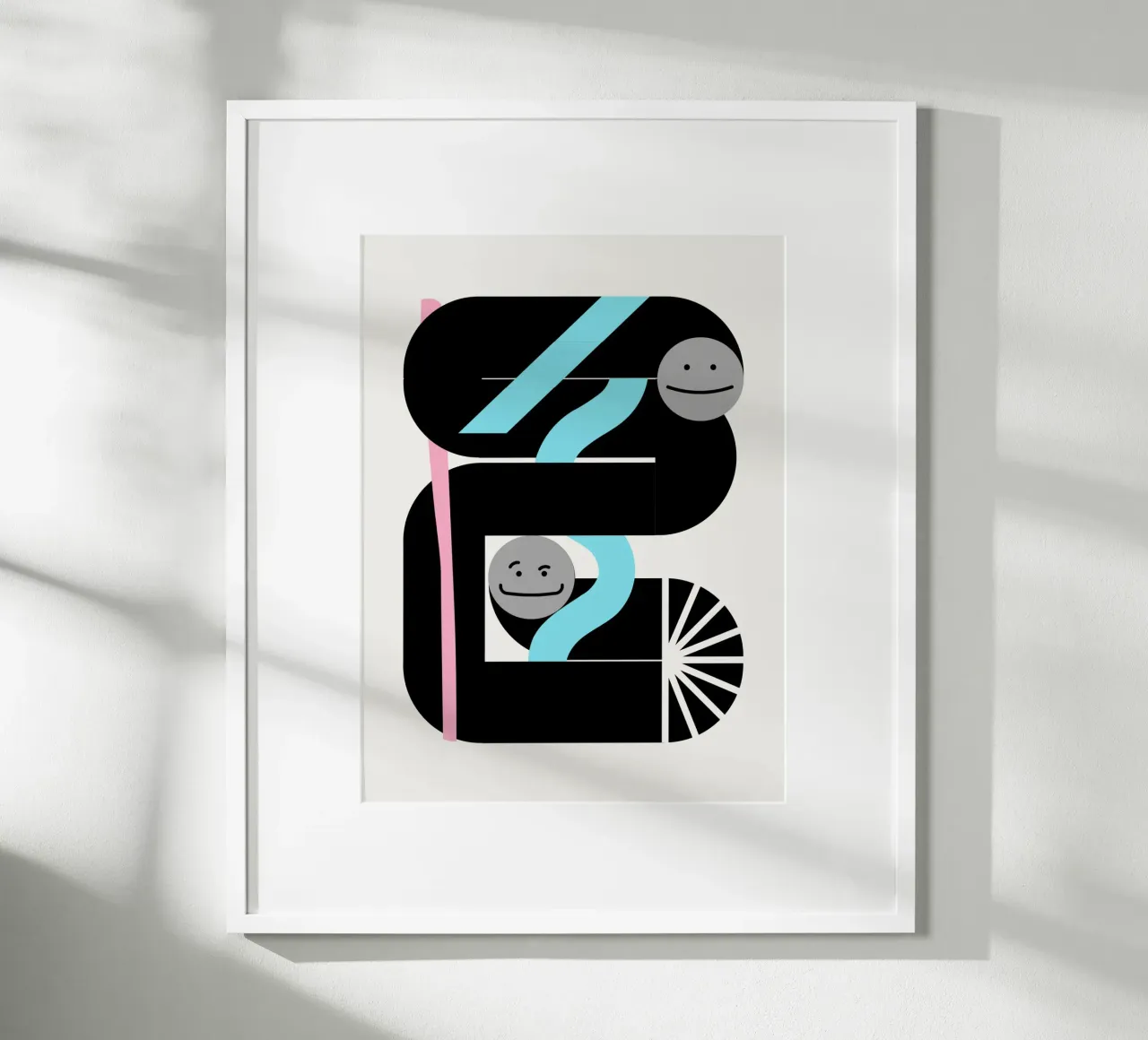 Costruzione geometrica 05 poster con telaio in alluminio da Little Dean