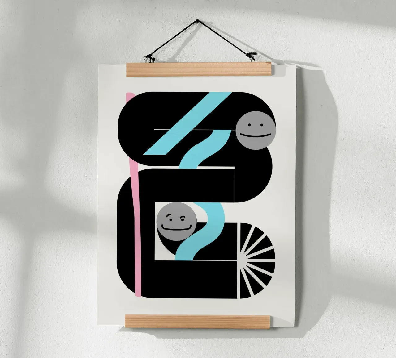 Costruzione geometrica 05 poster con telaio in alluminio da Little Dean