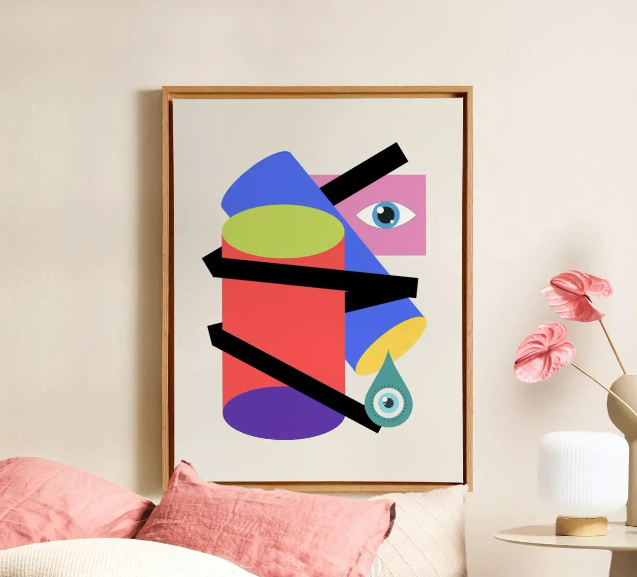 Geometrical build 06 canvas with Floater frame by Little Dean